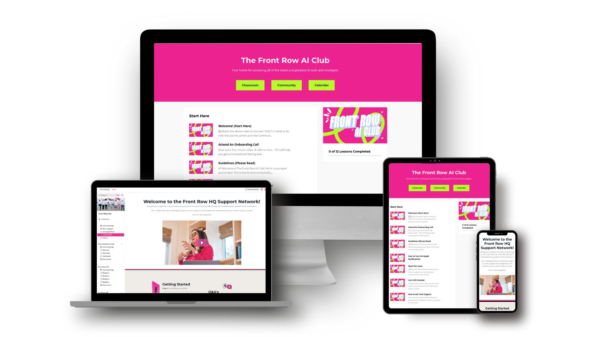 Front Row AI Club mockup